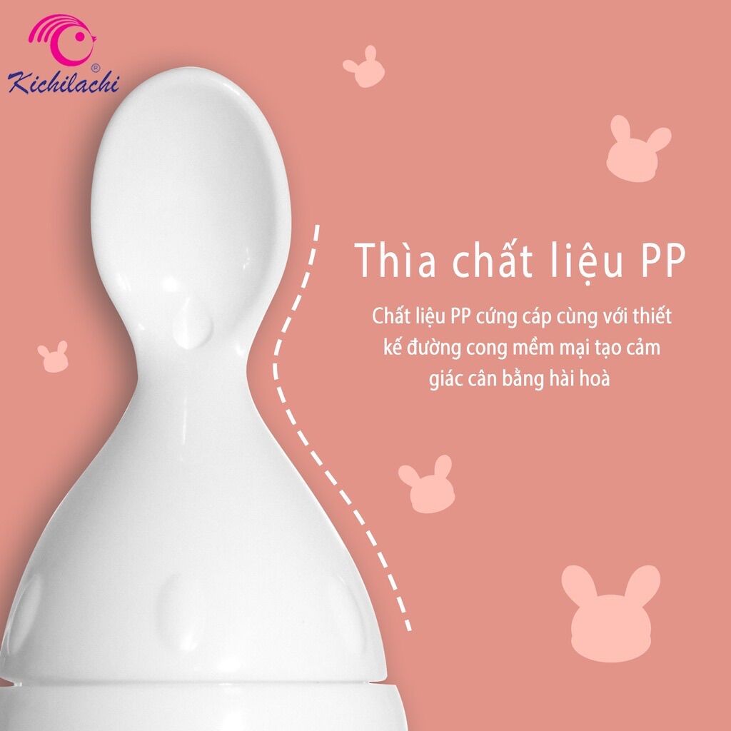 Bình thìa ăn dặm silicon KICHILACHI 125ml
