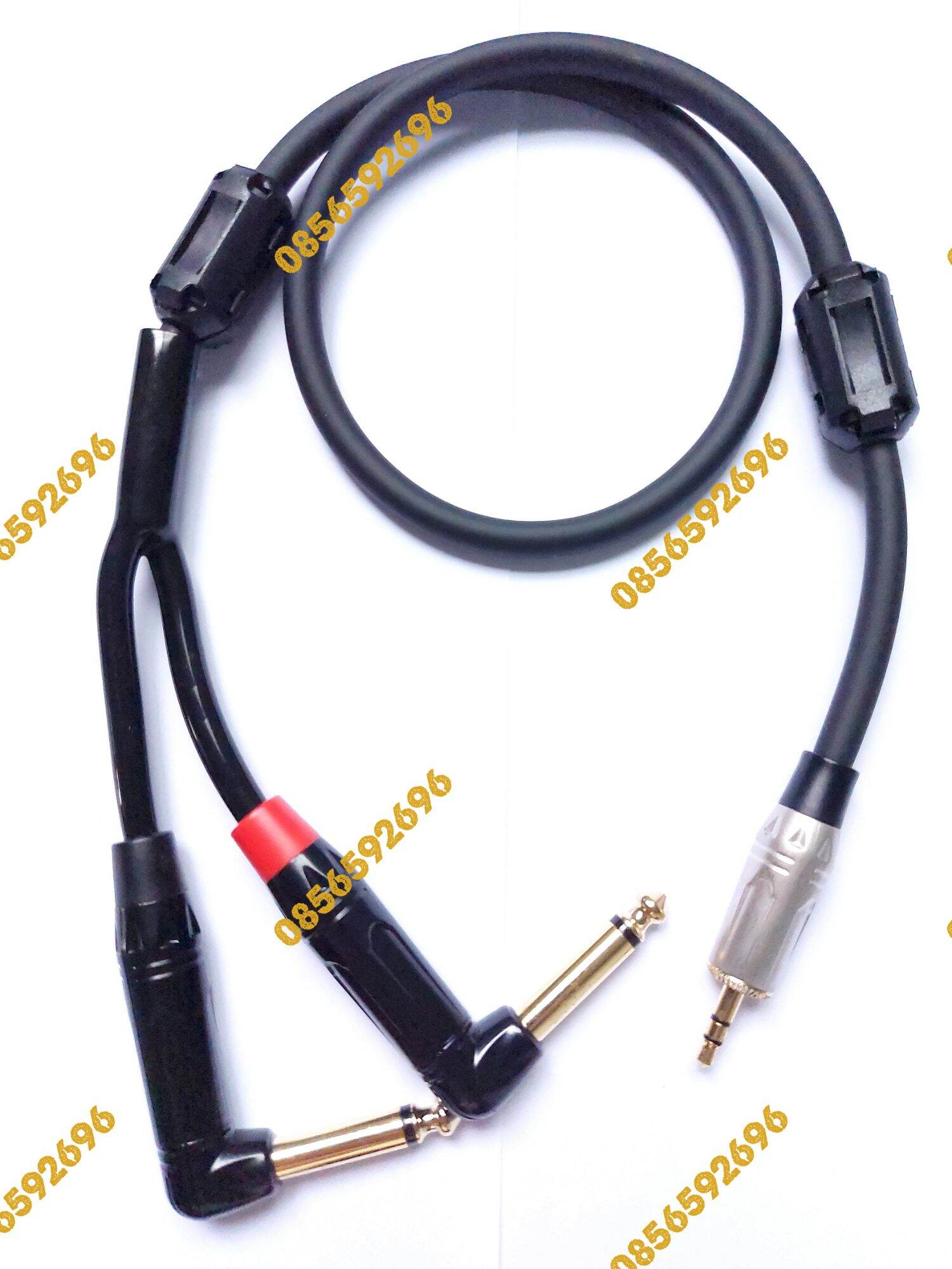 Dây tín hiệu jack 3.5mm-2 jack 6mm cong, dài 2m