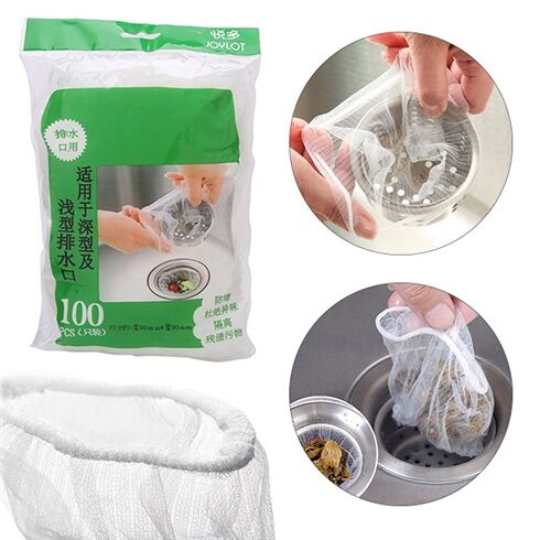 Combo 100 túi lưới lọc rác tiện ích cho bồn rửa chén