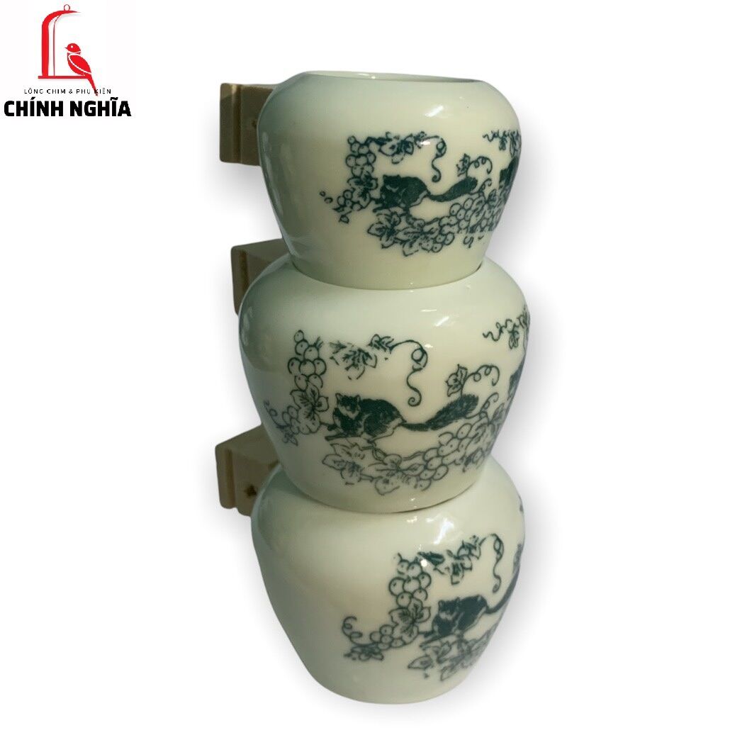 Cóng sứ chim chào mào 1 bộ 3 cái