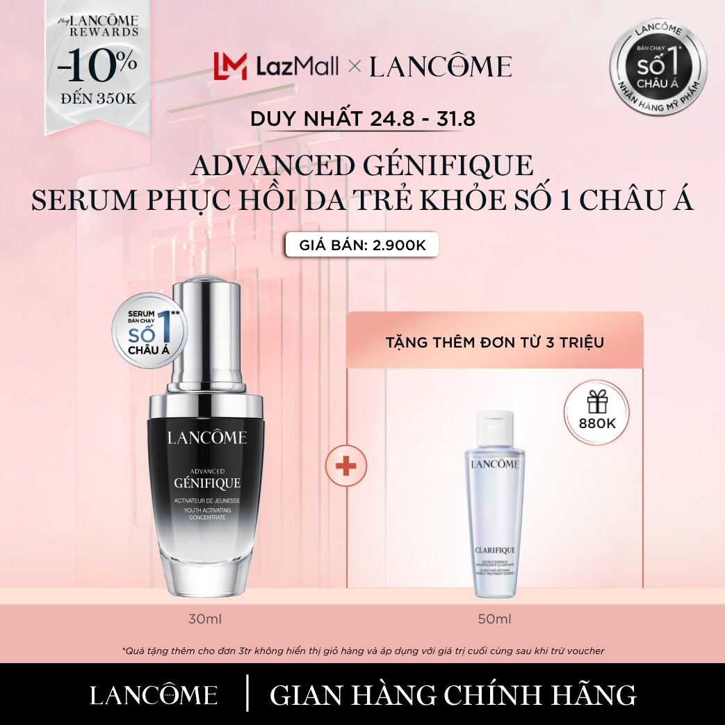 [DUY NHẤT 24-31.8 - Voucher 10%] Dưỡng chất (Serum) phục hồi da trẻ khoẻ Lancôme Advanced Genifique 30ml