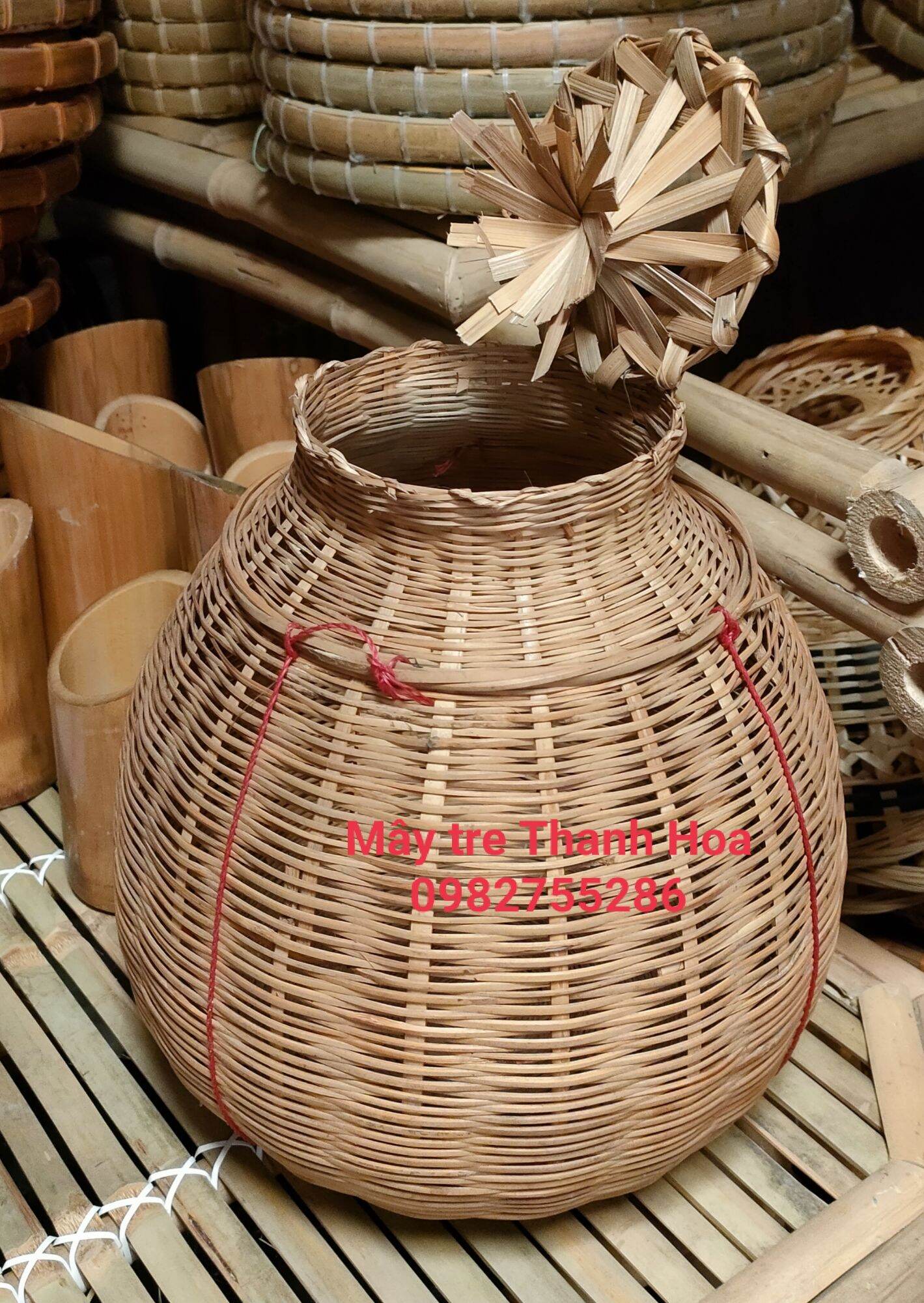 giỏ tre, giỏ đựng tôm cá [27 × H30]