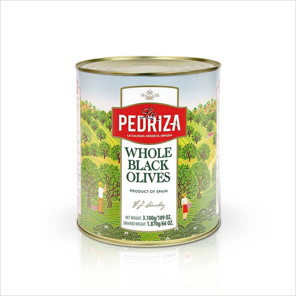 Ô Liu oliu olives đen nguyên trái nhãn hiệu La pedriza - hộp 3kg - Nhập