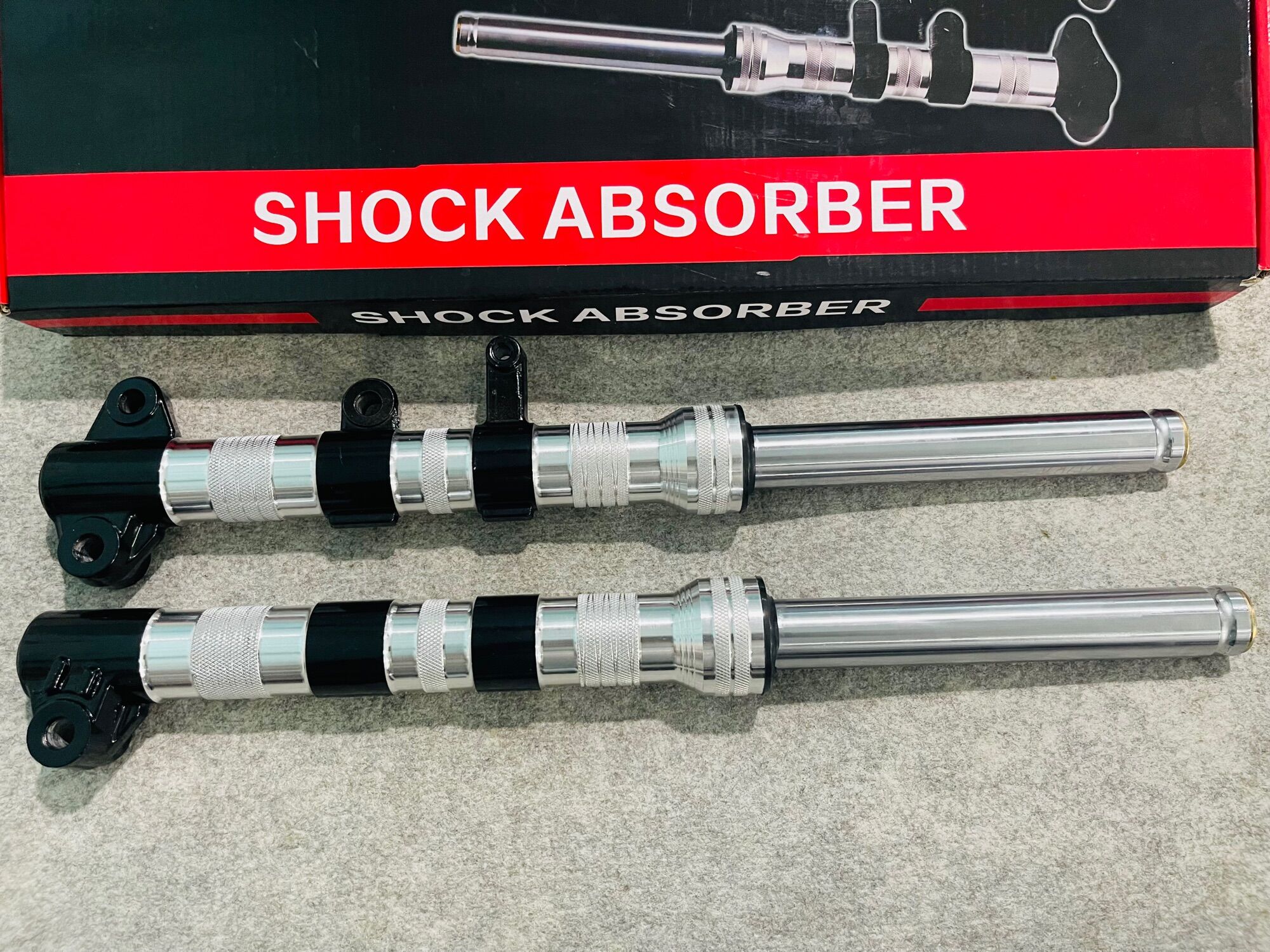 Phuộc trước Sirius 110 phay thái,sirius 50cc xăng cơ chất liệu nhôm CNC cao cấp.