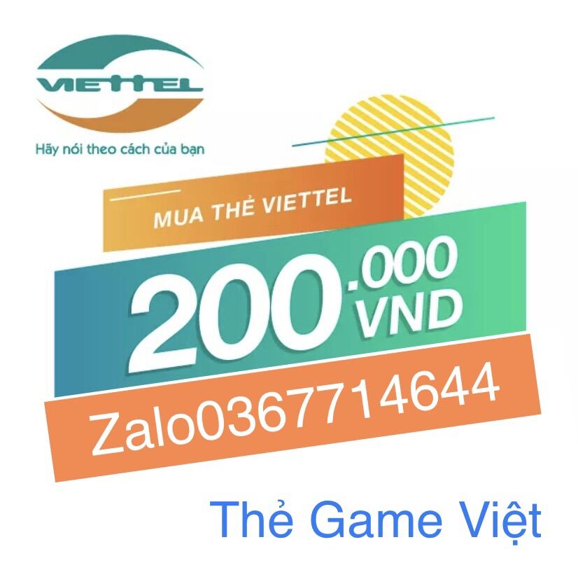 Bảng giá Thẻ Viettel 200k (nhận mã ngay,k vận chuyển) Phong Vũ