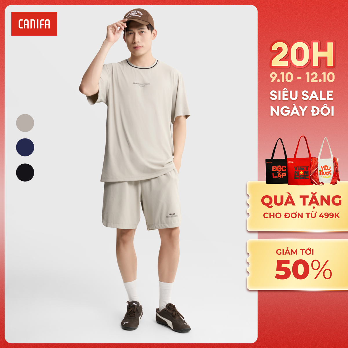 [20H 9-12.10 VOUCHER TỚI 500K] Bộ quần áo nam CANIFA 8ST25S001