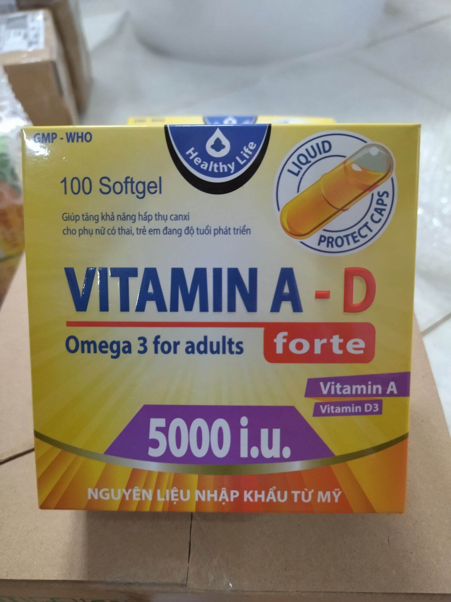 [HCM]Viên Uống ViVitamin A D Bổ Sung Vitamin Giảm Nguy Cơ Khô Mắt Mỏi Mắt Còi Xương Hỗ Trợ Đẹp Da Hộp 100 Viên