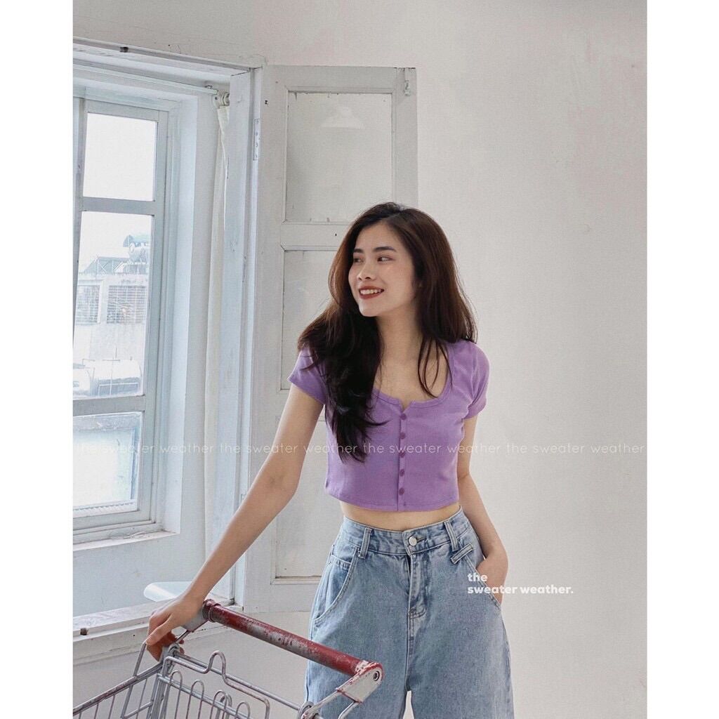 Áo Croptop Cài Cúc