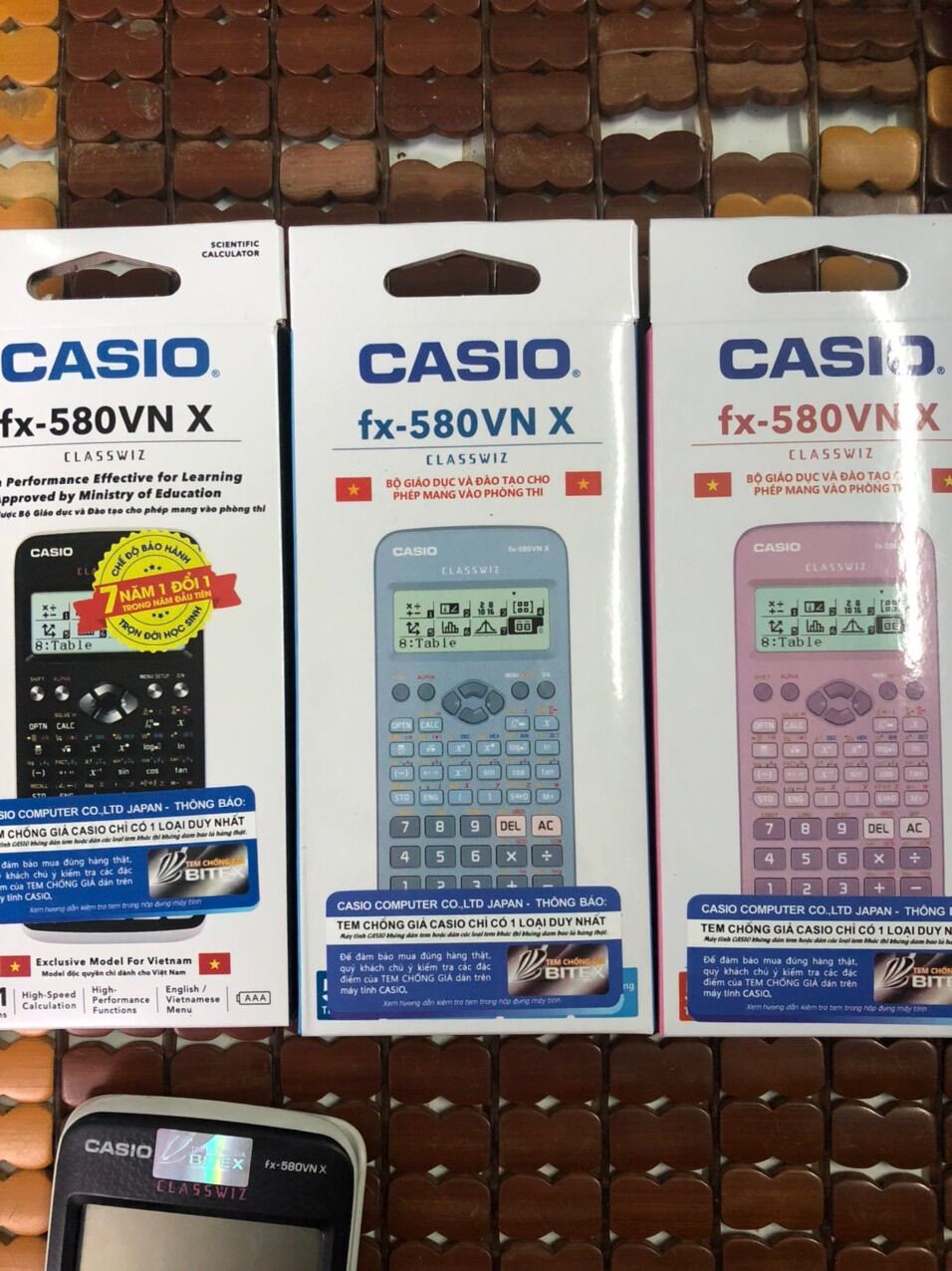 Máy tính cầm tay casio fx 580 vnx, máy tính học sinh 580 vnx, máy tính cầm tay học sinh 580 vnx nhiều chức năng, lỗi đổi máy mới