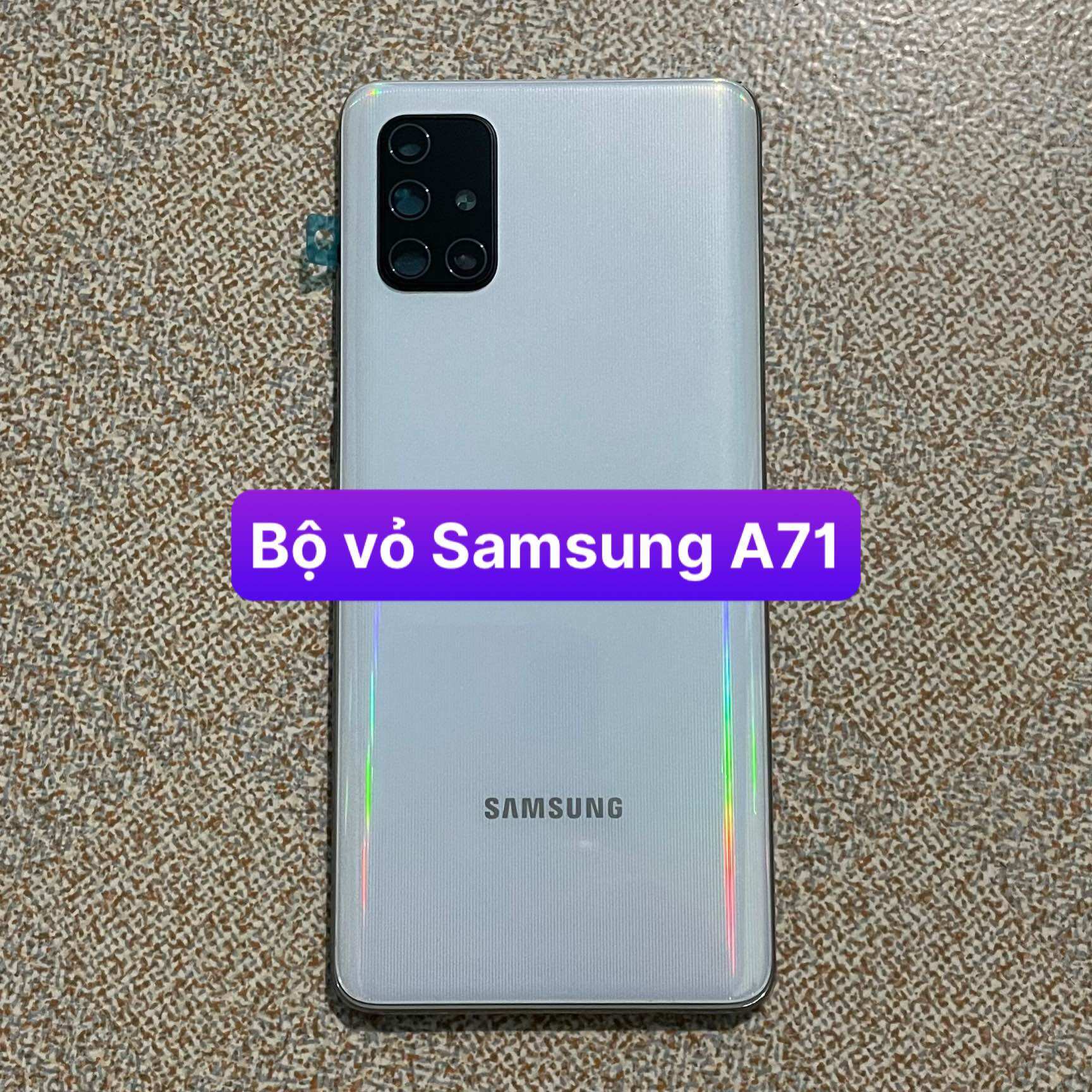 Bộ vỏ samsung A71 ,kèm khay sim,phím,kính camera