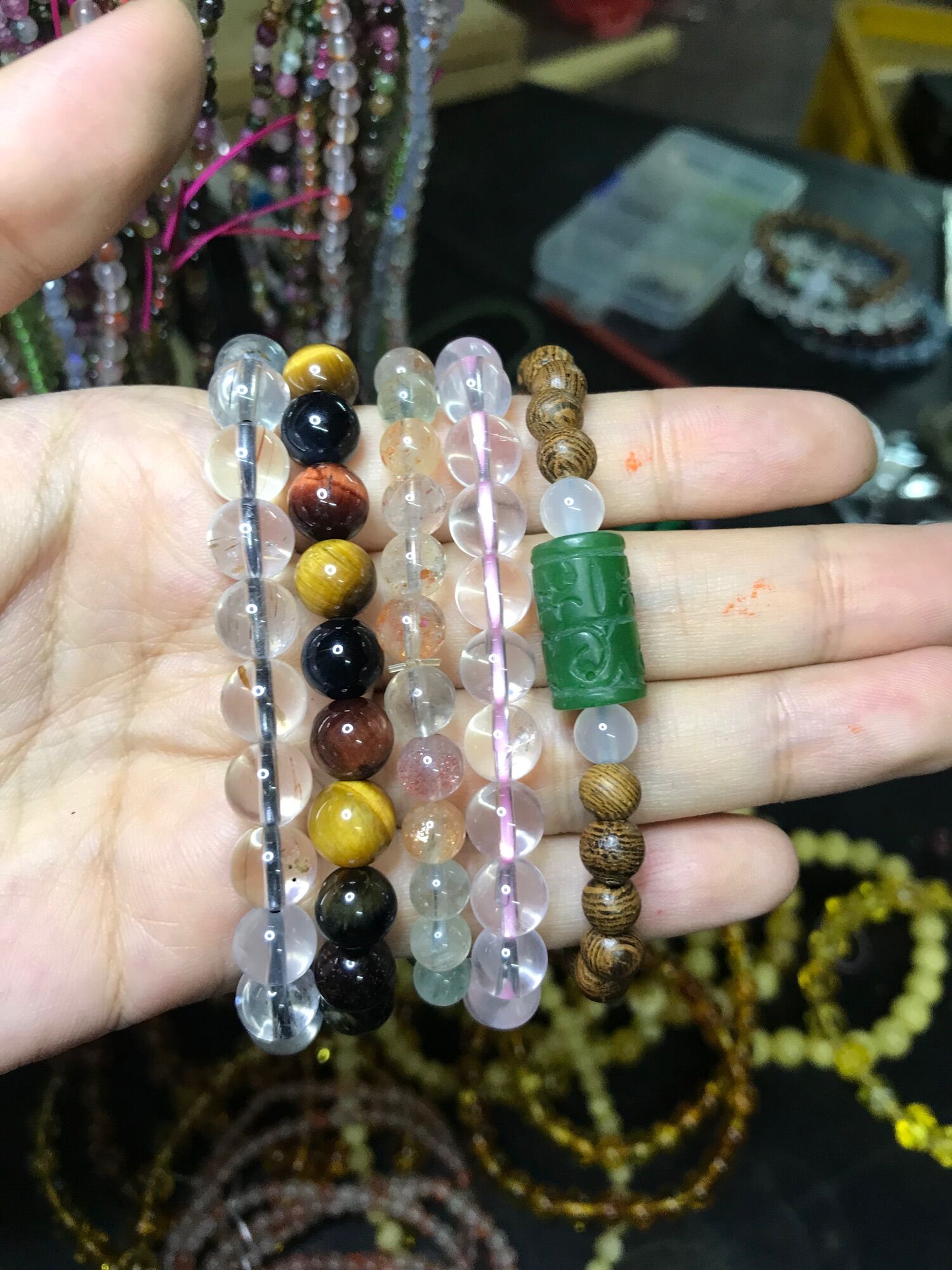 Set 5 vòng đá phong thủy may mắn các loại