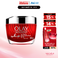 Kem Dưỡng Ban Ngày OLAY REGENERIST WHIP Căng Mướt, Sáng Khỏe & Ngăn Ngừa Dấu Hiệu Lão Hóa Ngăn Tia UV SPF 30 Hũ 50G