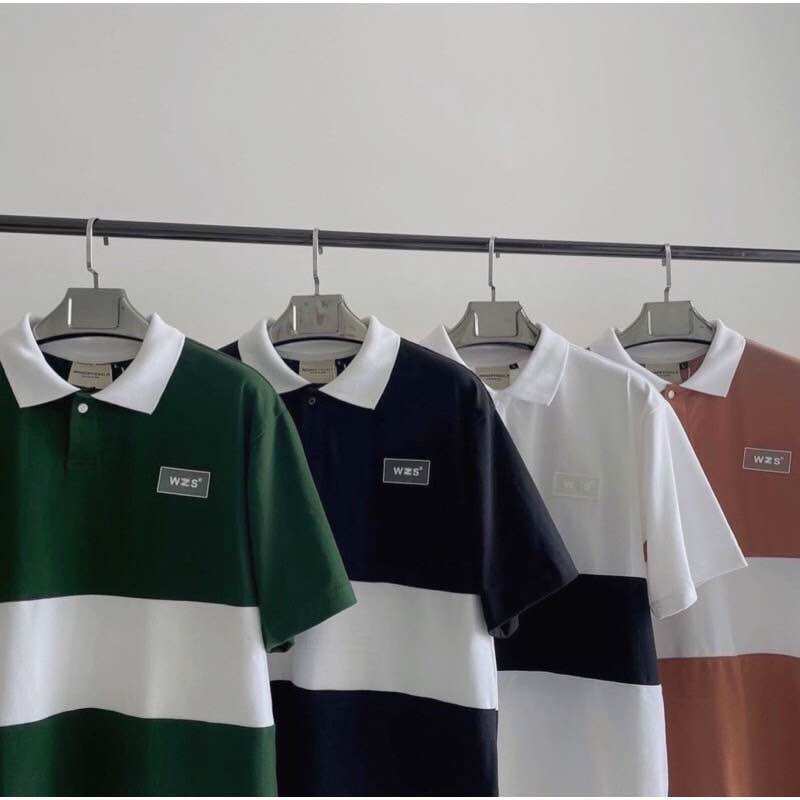 Áo thun polo unisex wzs phối màu chất cotton su