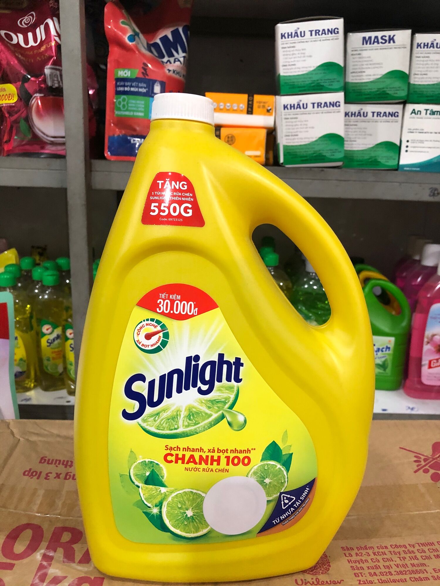 Nước rửa chén Sunlight hương chanh can 3,6kg