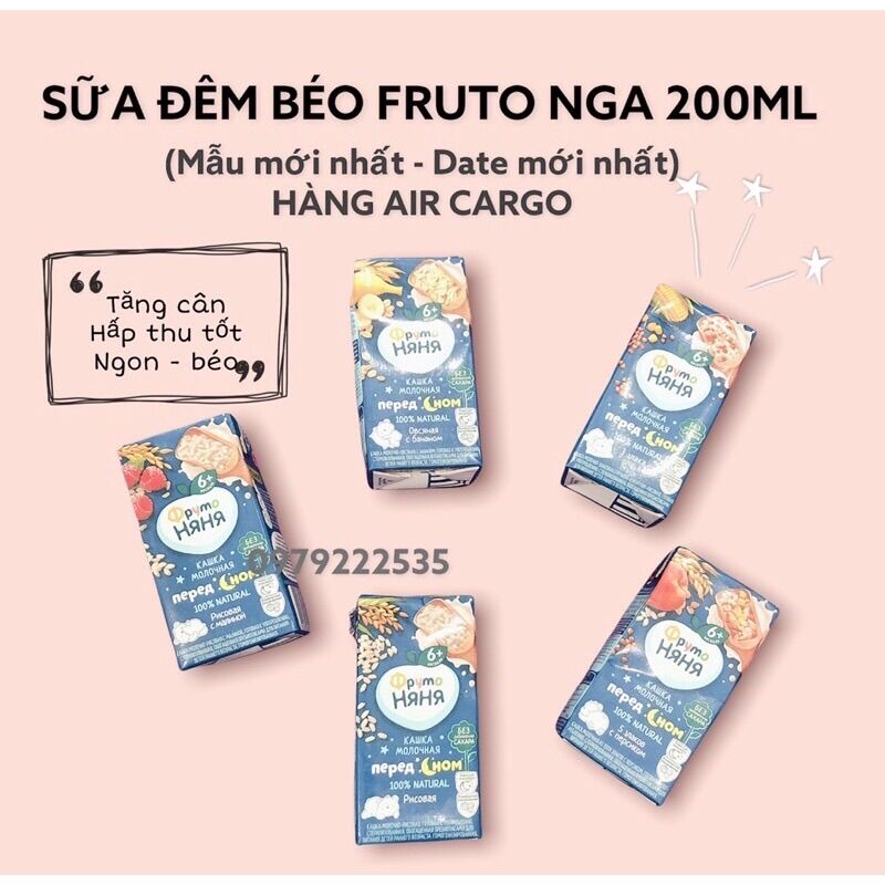 Sữa đêm Fruto Nga 200ml cho bé từ 6 tháng tuổi