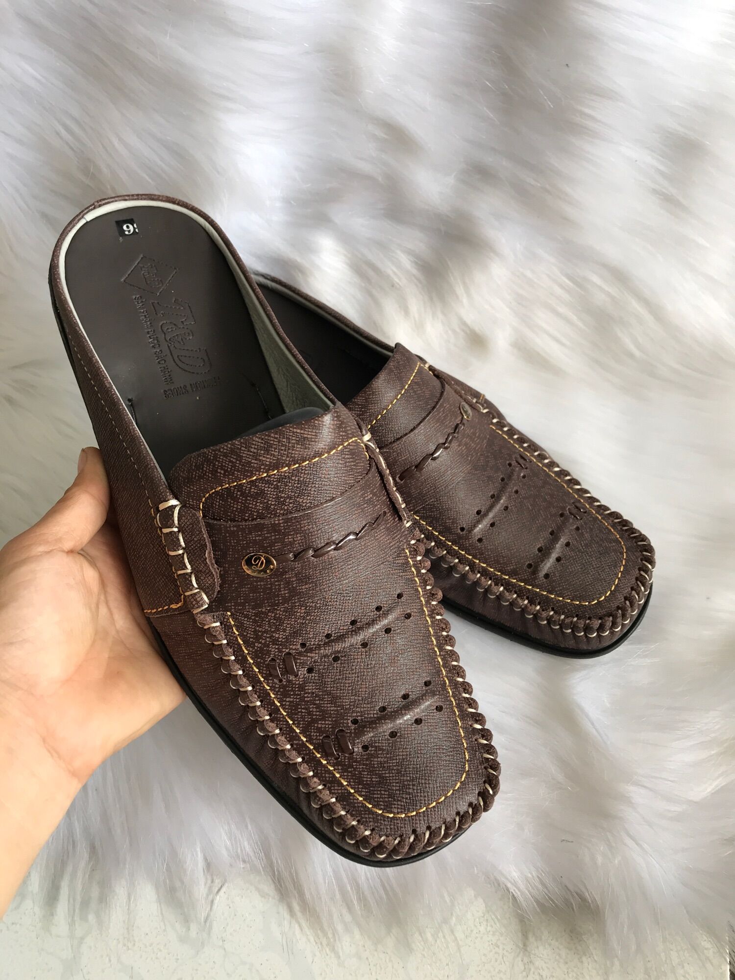Giày sục, sapo da bò nam, thành đạt, giày sục da bò thật,td8769