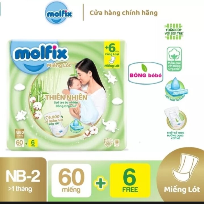 [HÀNG CỘNG MIẾNG] Miếng lót sơ sinh Molfix NB1/NB2