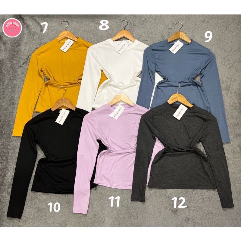 Combo 3 áo thun body trơn tay dài