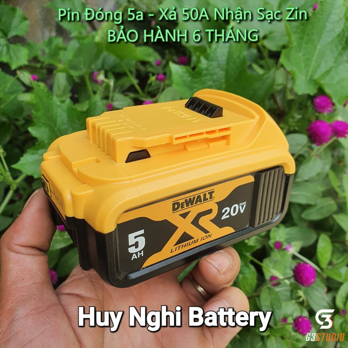 Pin đóng dewalt 5a / xả 50a - nhận sạc zin