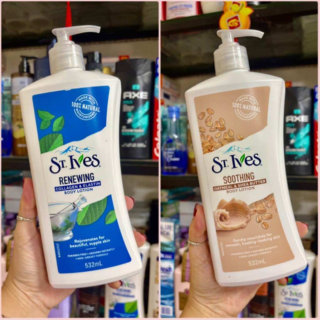 BẢN MEXICO 532ml STIVES St. Ives Renewing Collagen & Elastin Body Lotion 532ml | St. Ives Soothing Oatmeal & Shea Butter Body Lotion 532ml