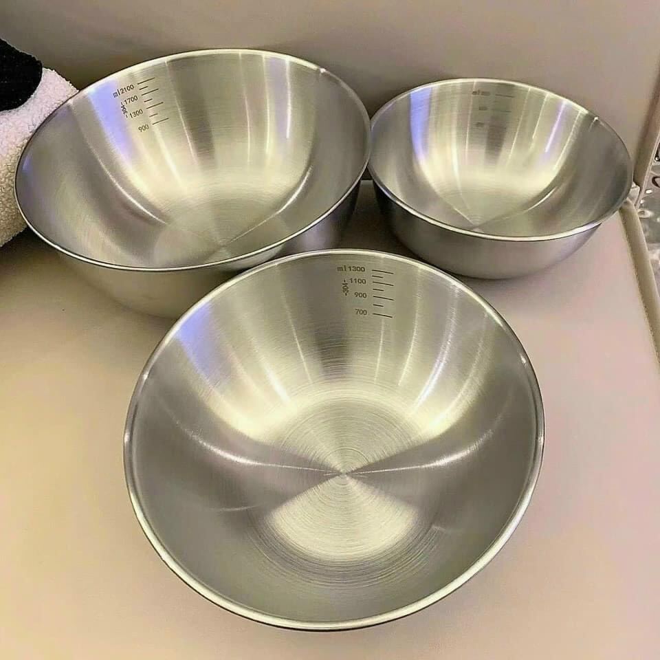 Set 3 thau trộn inox