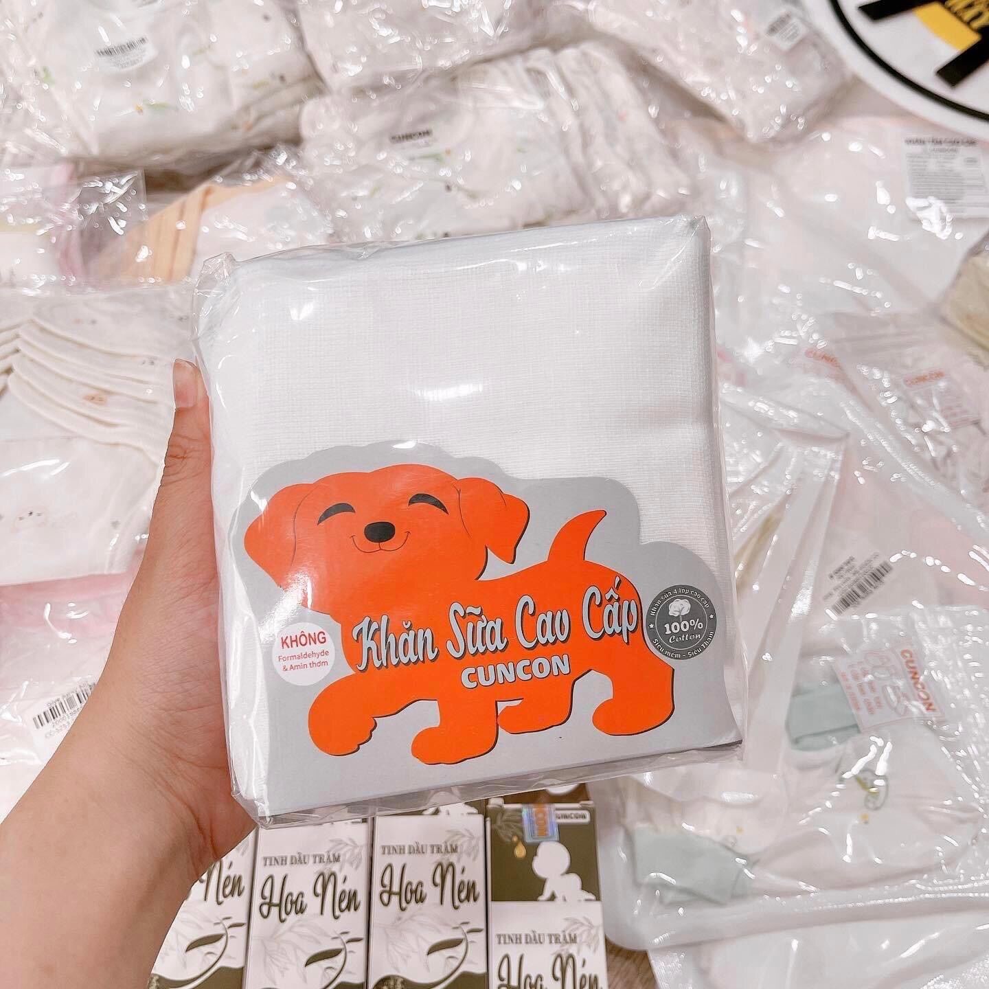 Khăn sữa 4 lớp bịch 10 cái cún con