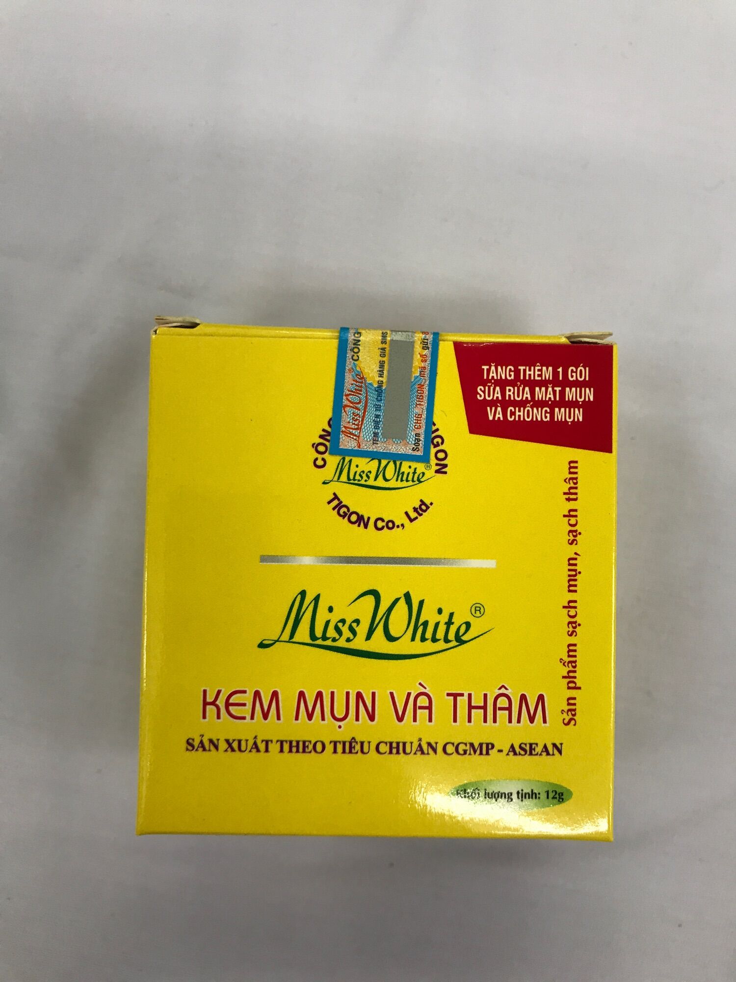 Kem mụn và thâm Miss White 12g
