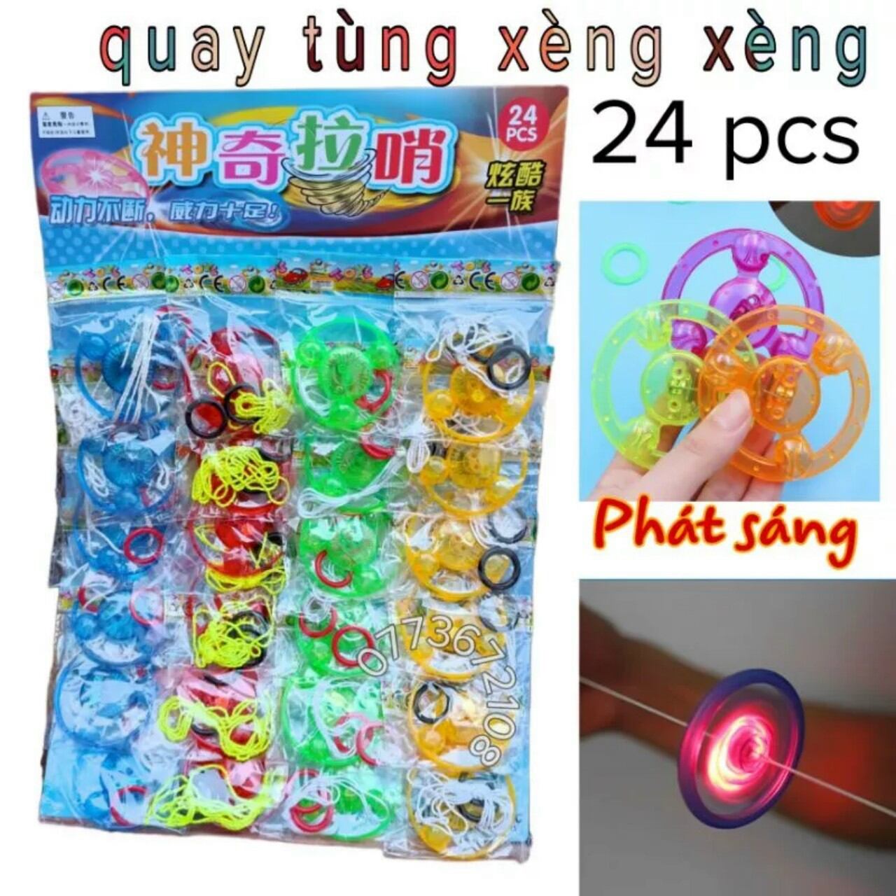 (tuổi thơ) combo 5 con quay đồ chơi có đèn cho bé