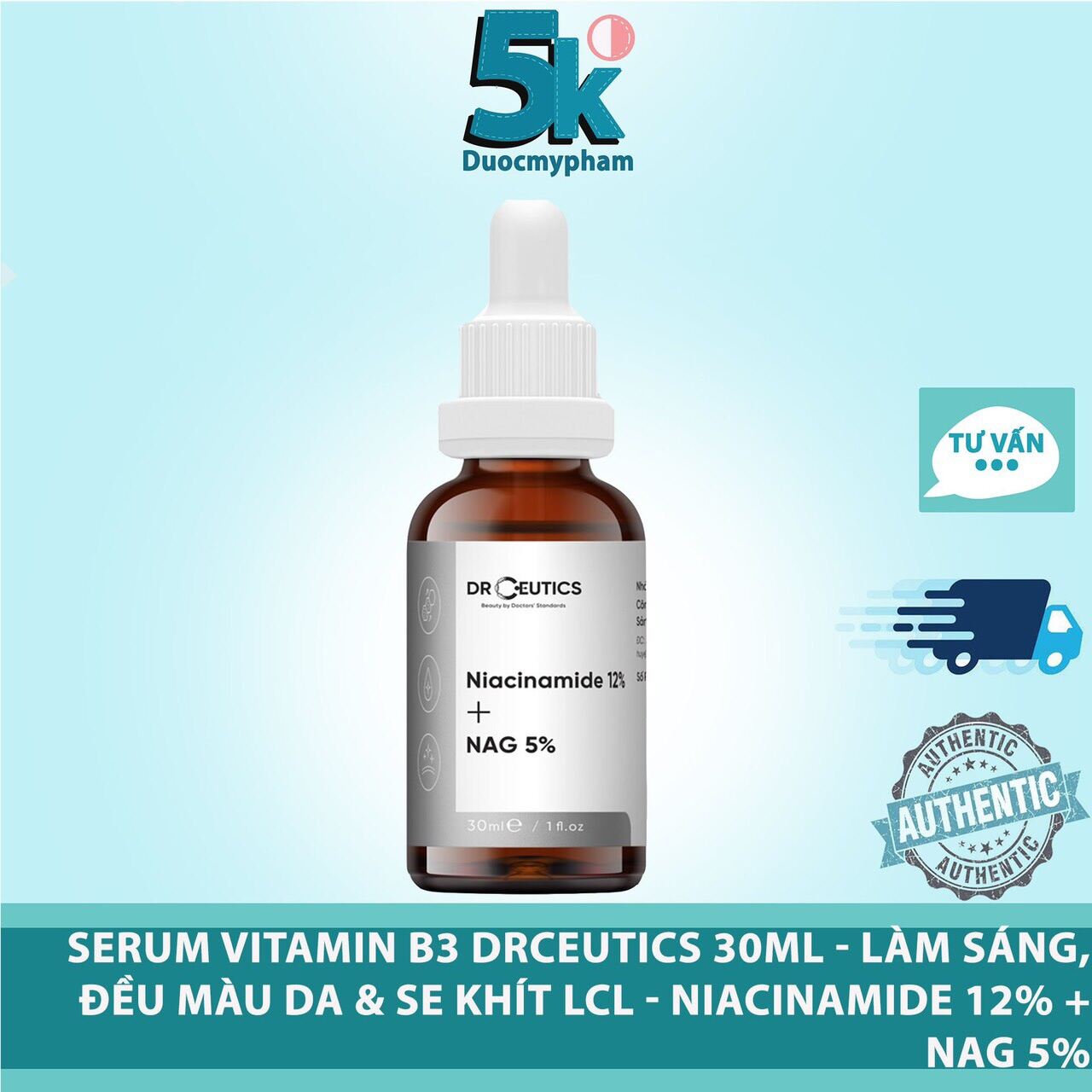 Serum B3 DrCeutics Niacinamide 12% + NAG 5% - Giảm Thâm, Sáng Da, Kiềm Dầu thumbnail