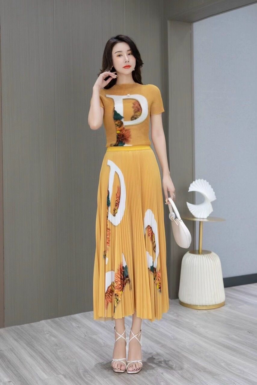 ĐẦM LỤA HOẠ TIẾT DẬP LY CAO CẤP
