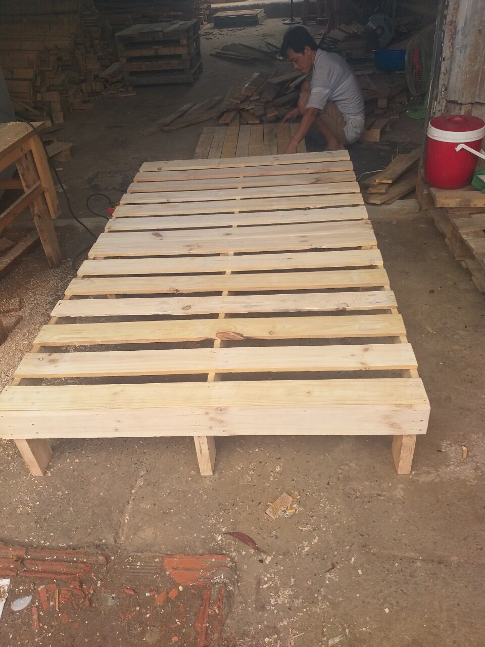 Pallet giường gỗ thông gấp gọn nhiều kích thước 1m2x2mx10cm bộ 2 tấmv