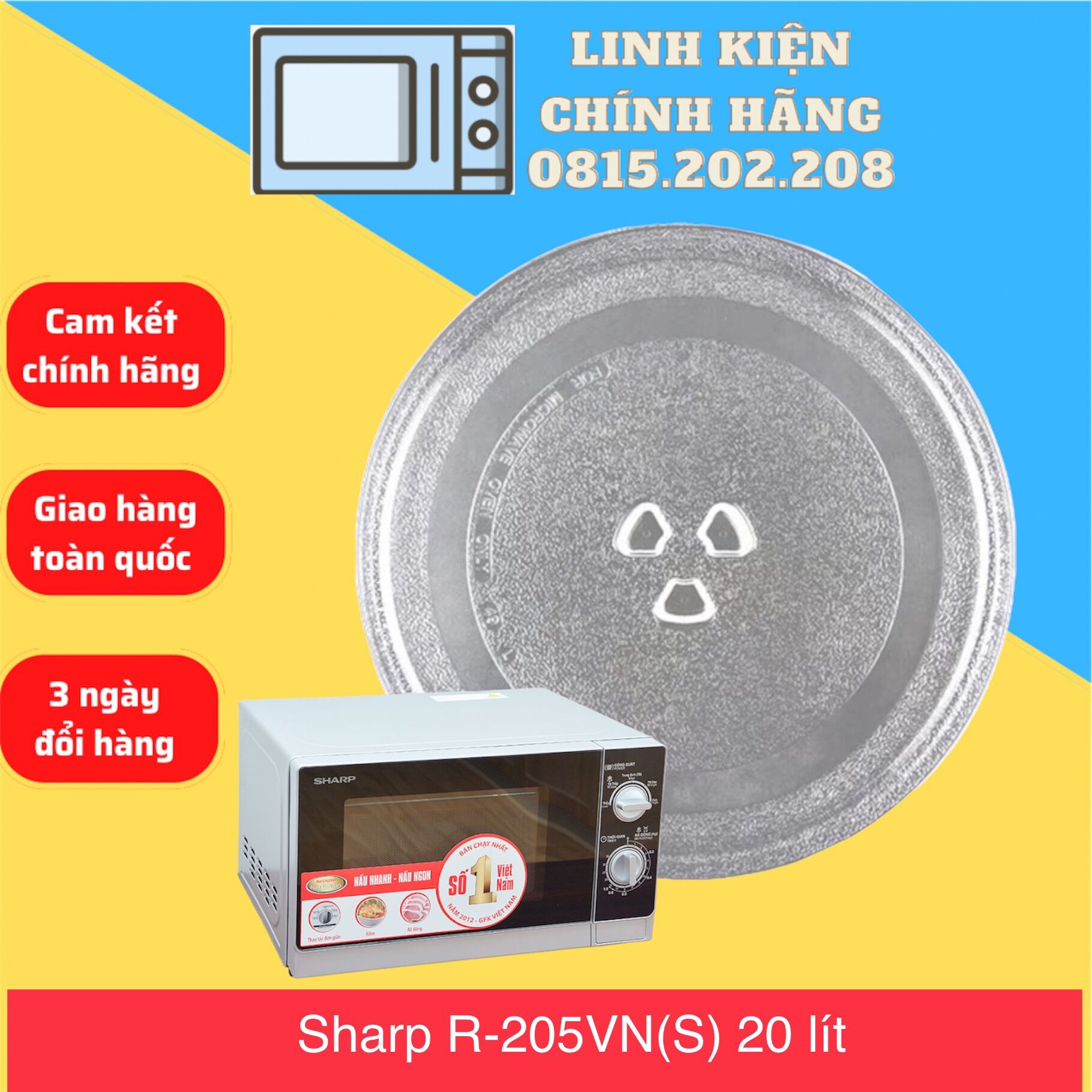 Đĩa lò vi sóng sharp 20 lít r-205vn-s chính hãng