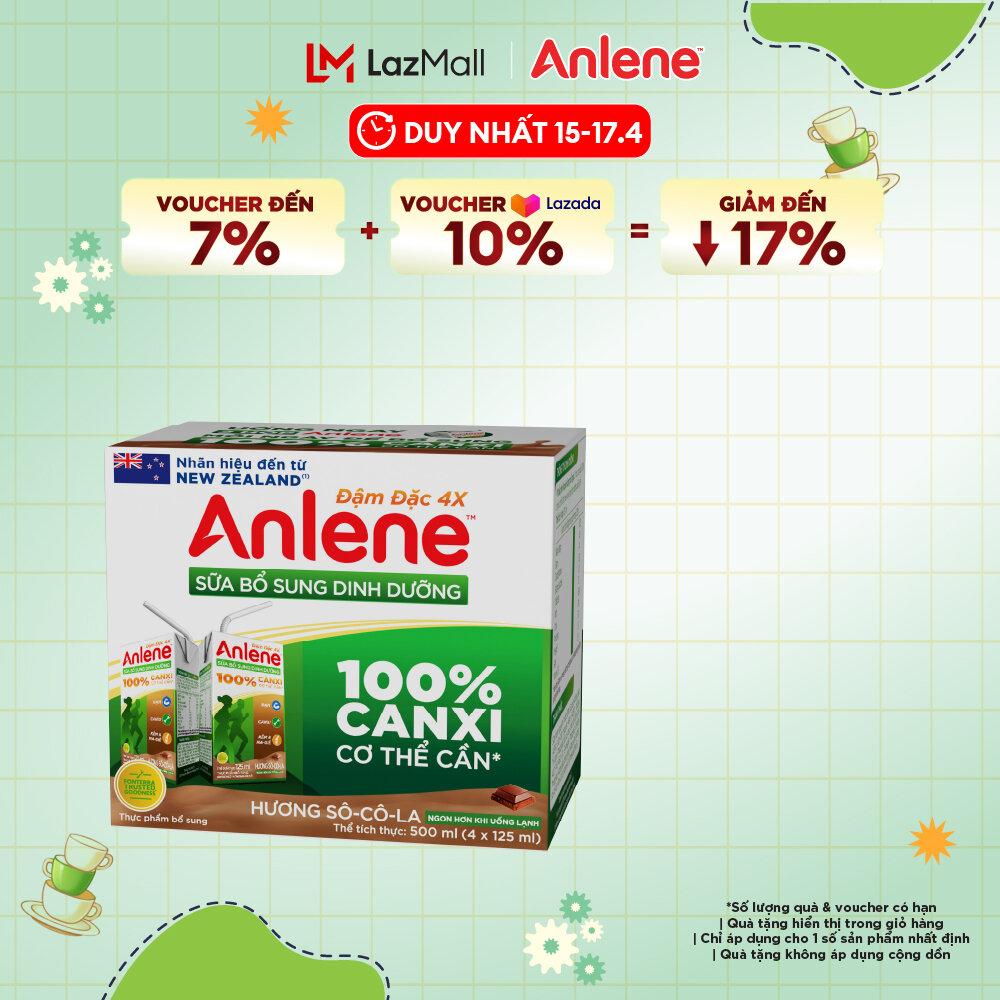 [Voucher giảm đến 26%]Lốc 4 Hộp Sữa Nước Anlene Hương Socola 110Ml