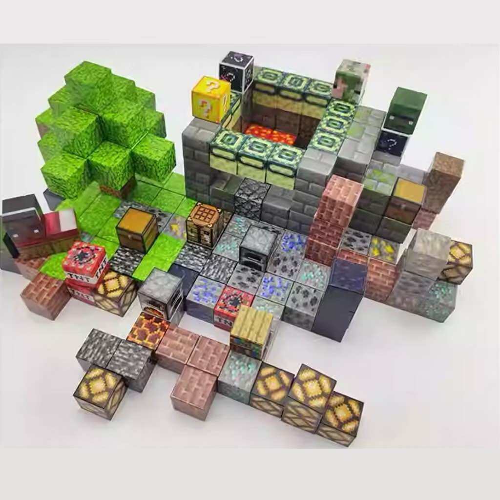  Đồ Chơi Thông minh Khối Nam Châmu Từ Tính Minecraft,Block Minecraft Nam Châm Đồ Chơi Xây Dựng 