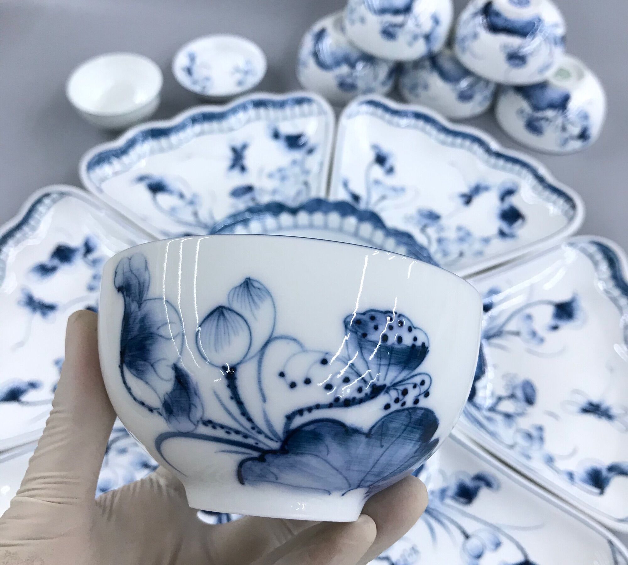 Bộ Đồ Ăn Sen Bát Tràng Cao Cấp [ Hàng Xuất Khẩu]
