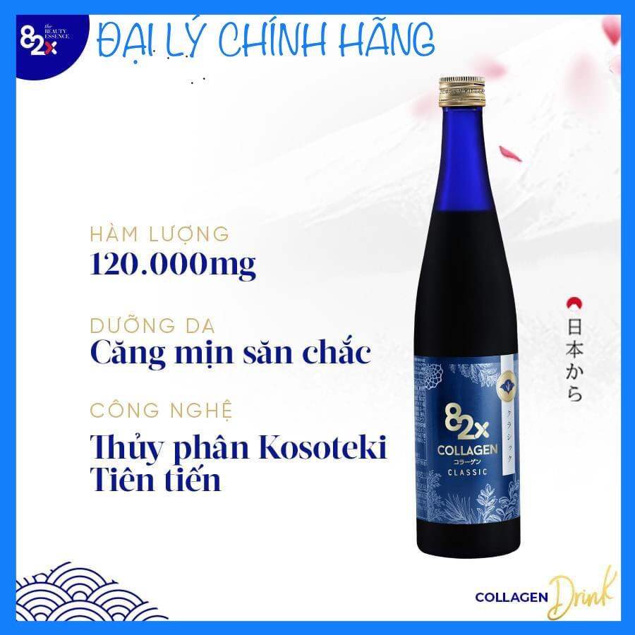 82X CLASSIC COLLAGEN 120.000mg (ĐẠI LÝ CHÍNH HÃNG) - chiết xuất da cá ngừ đại dương   (Collagen uống dạng nước dưỡng da từ bên trong)
