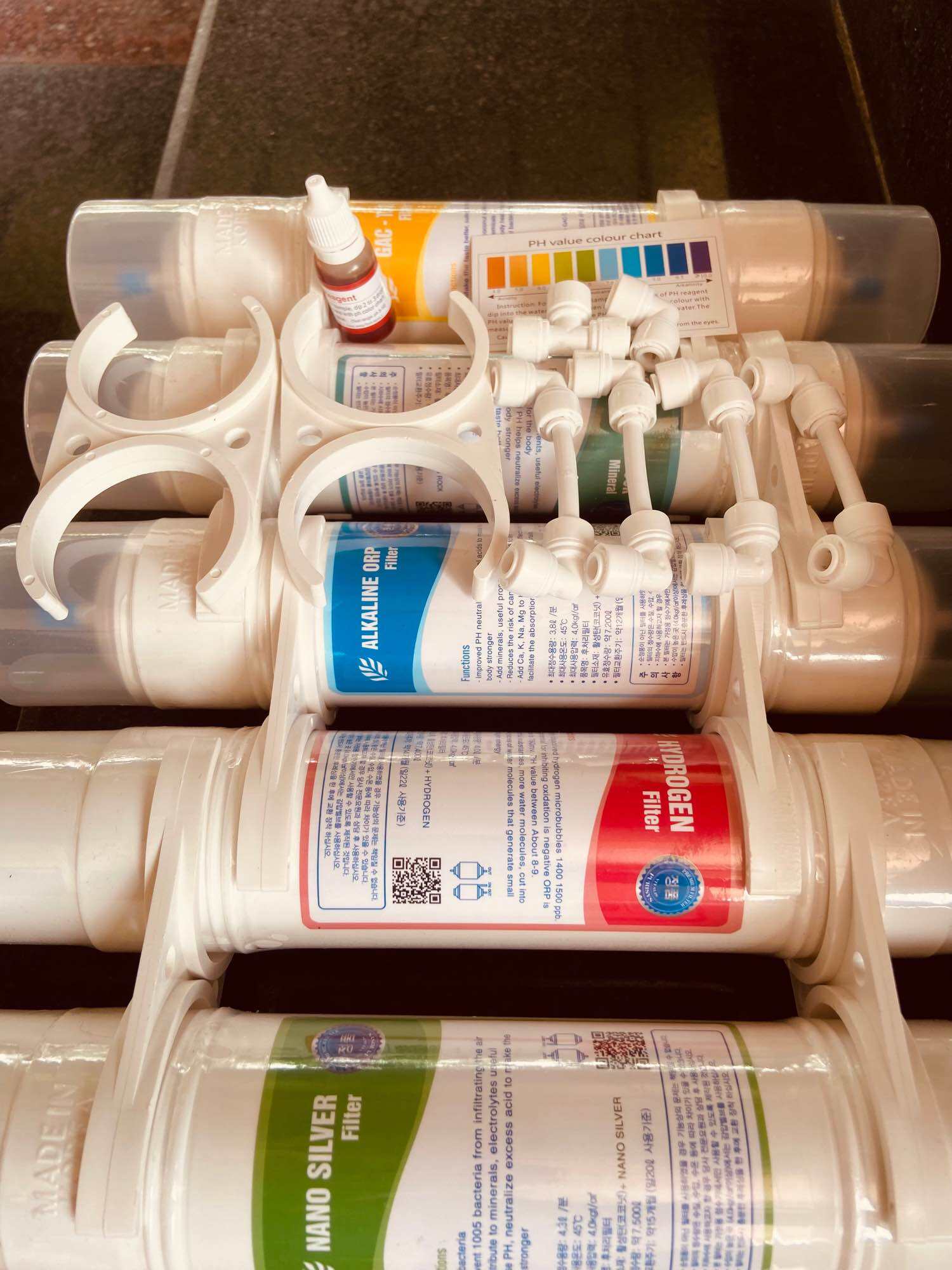 Bộ lõi chức năng tạo khoáng ion kiềm 56789 Hàn Quốc - Loại to 10 inch đủ phụ kiện