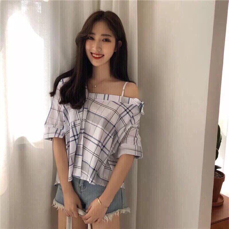 Áo kiểu nữ lệch vai siêu xinh