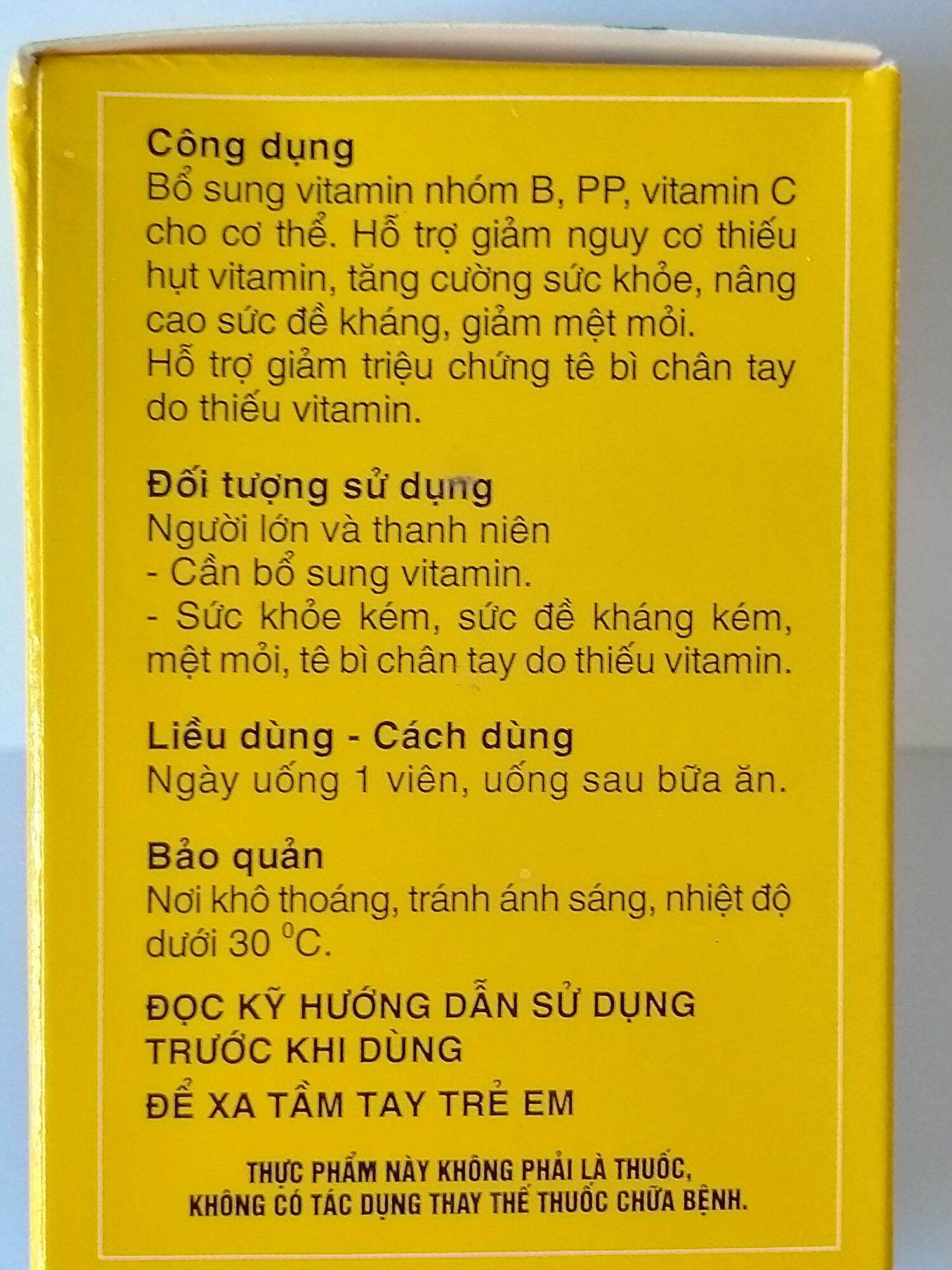 1 Lọ  B- COMPLEX -C  Danapha 100 viên (Đà Nẵng)
