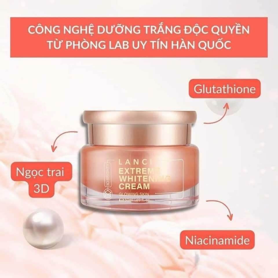 [Hoàn Tiền 8%]Kem dưỡng trắng da Lanci Extreme Whitening Cream 50ml Mẫu Mới