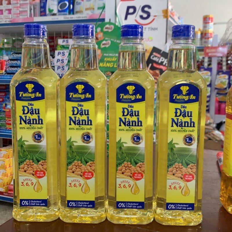 Set 2 chai Dầu đậu nành tường an 1 lít