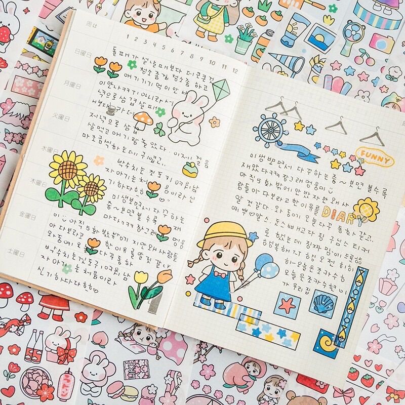 Set 4 Tấm Sticker Trang Trí Sổ