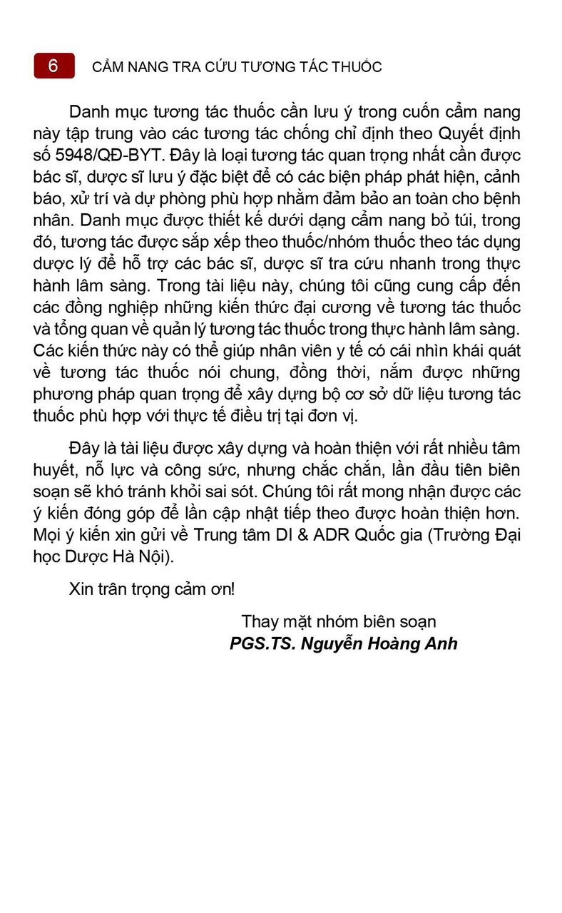 Sách - Cẩm nang tra cứu tương tác thuốc (cần lưu ý trong thực hành lâm sàng)