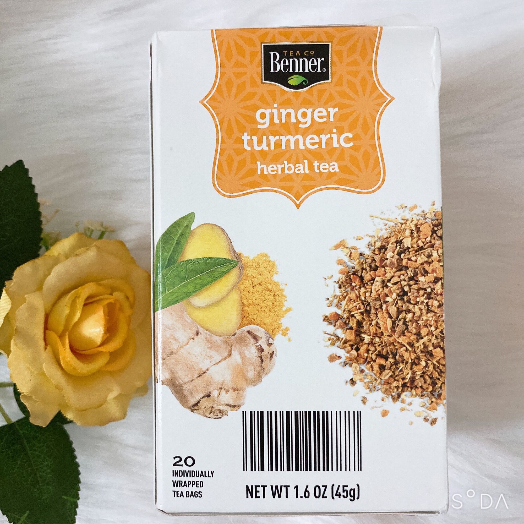 Trà Gừng Nghệ hữu cơ thiên nhiên- Ginger Turmeric Herbal Tea 20 bags