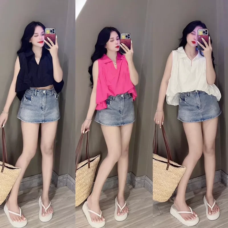 ÁO KIỂU SÁT CÁNH CỔ BẺ PHONG CÁCH MỚI SMLULU