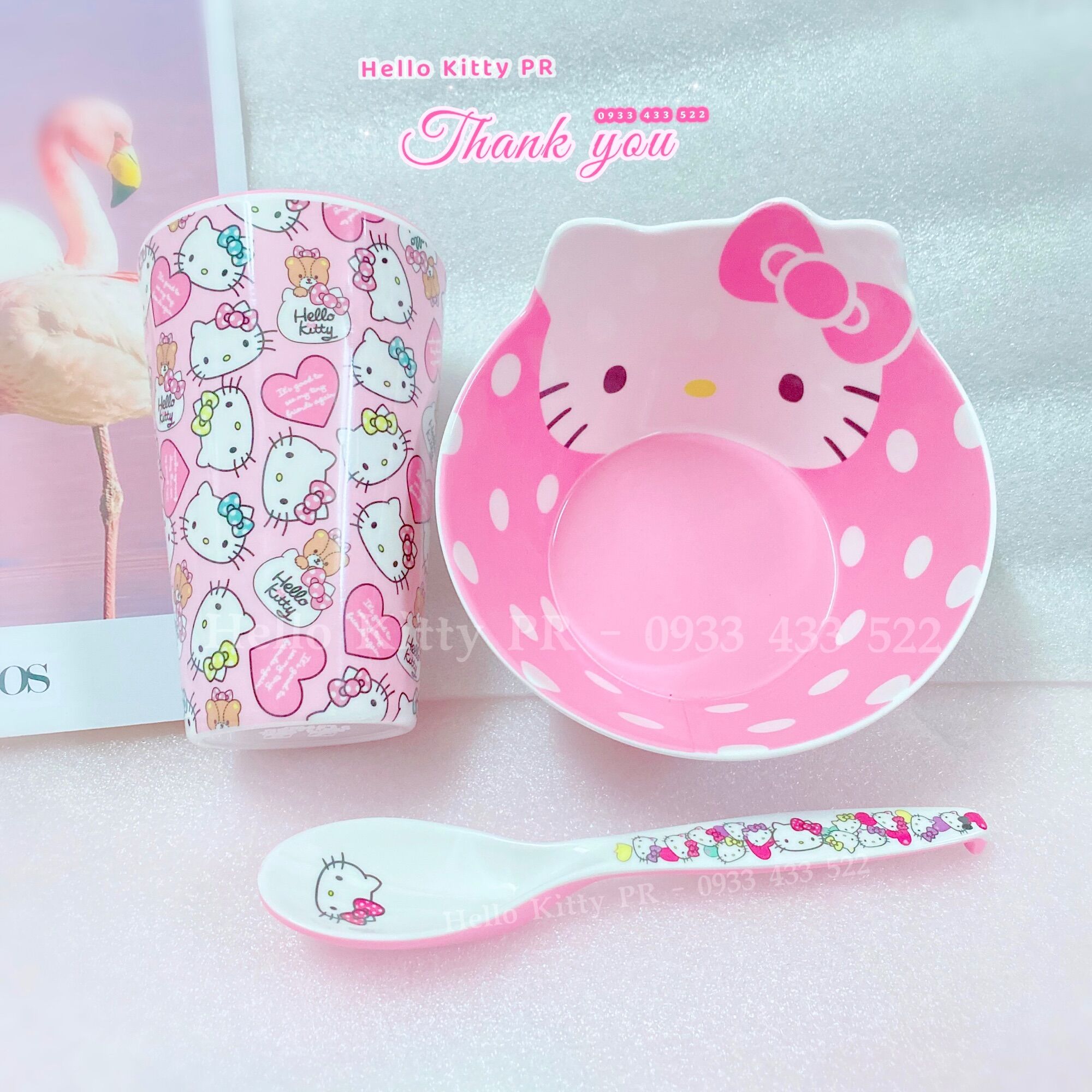 Combo chén muỗng ly tô Hello Kitty