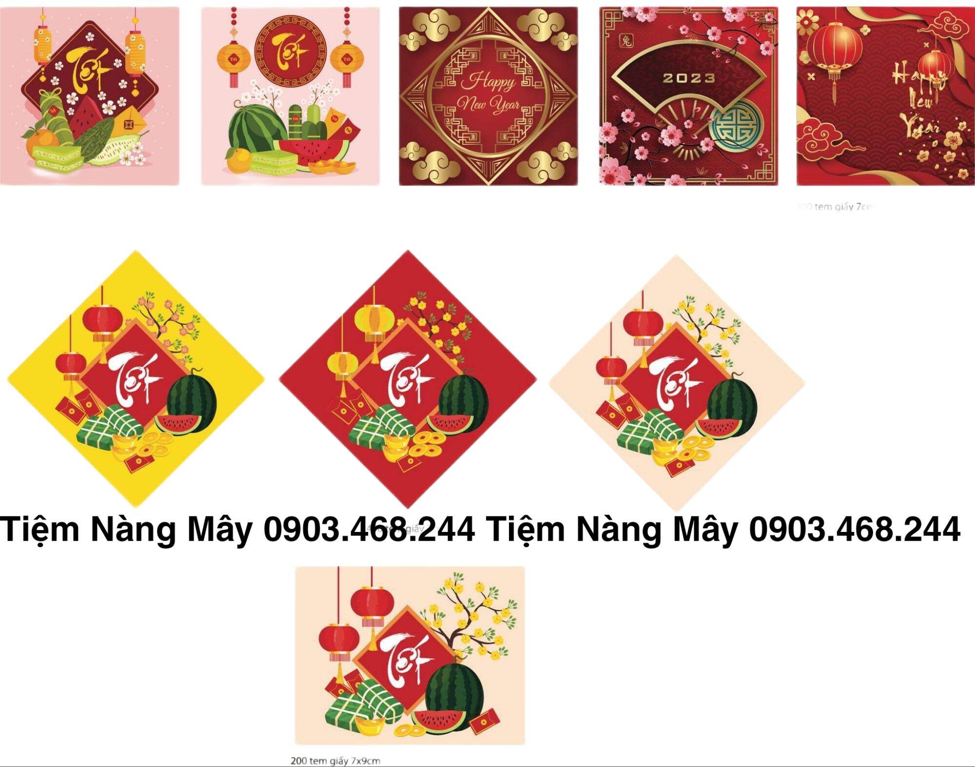 Tem dán tết, tem decal dán chai hũ tết