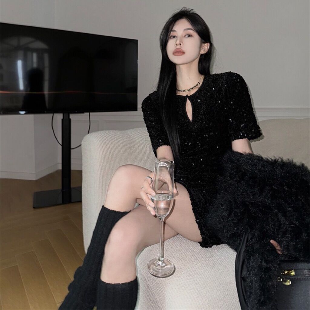 Váy kim sa cổ giọt lệ
