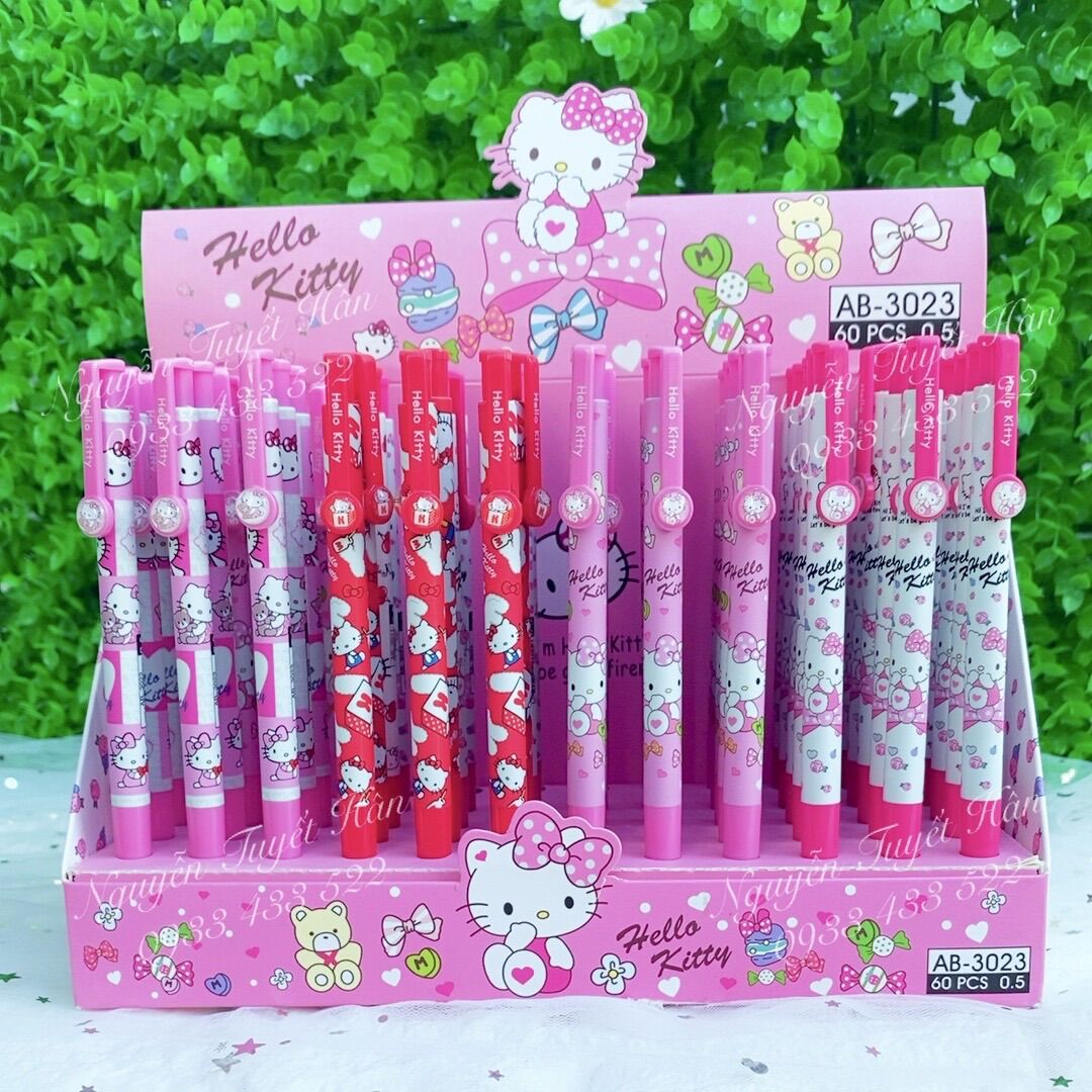 Bút viết bi mực xanh Hello Kitty