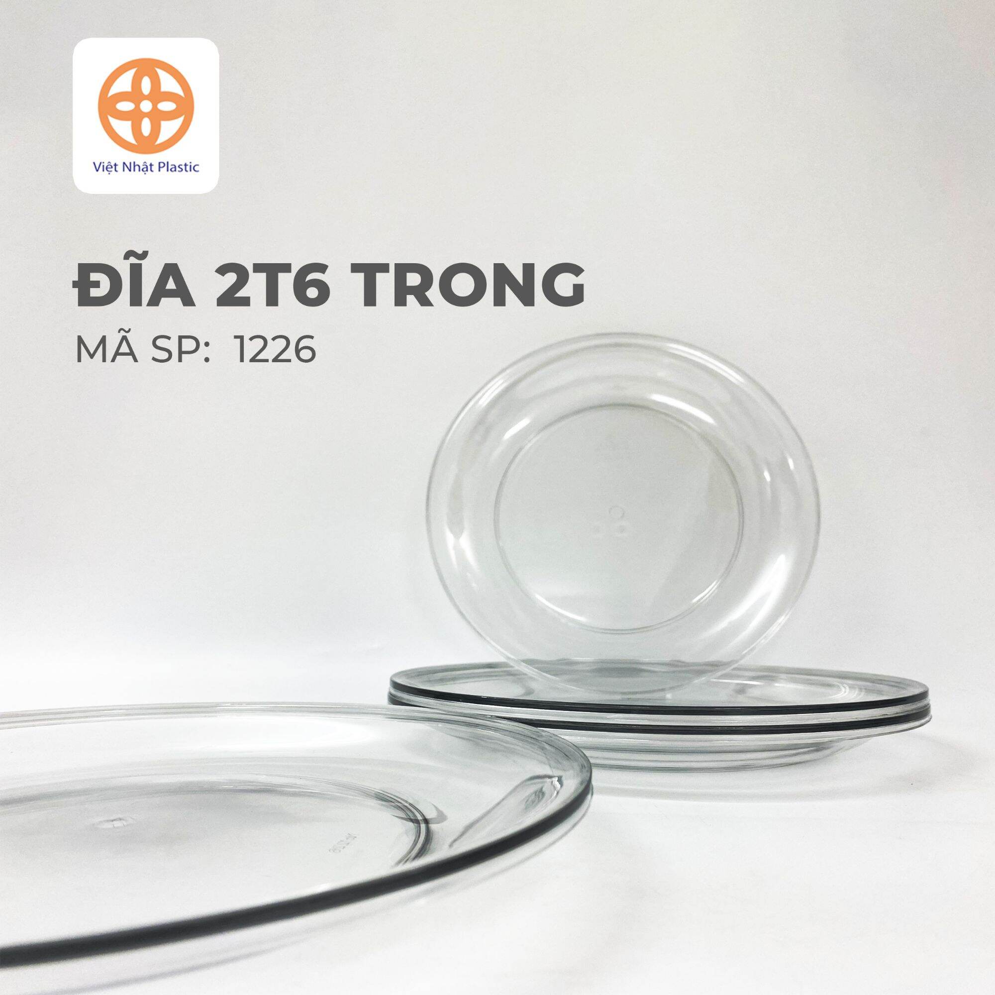 Đĩa phíp giả thủy tinh tròn trong suốt 26.5 cm